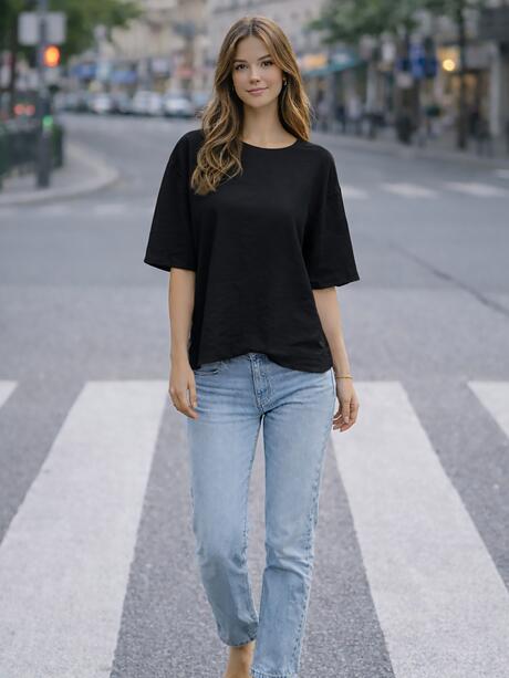 Luźna bluzka z bawełną