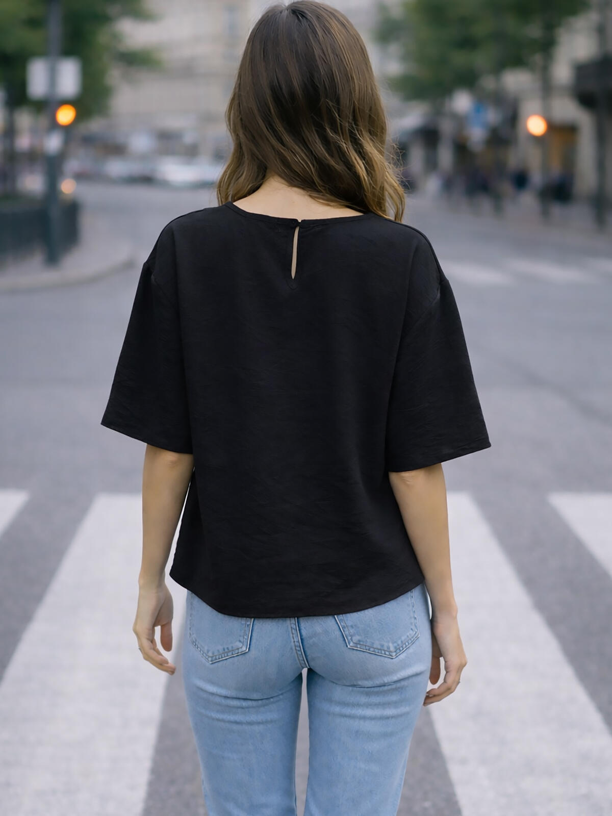 Luźna bluzka z bawełną