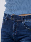 Jeansowe bojówki damskie z kieszeniami