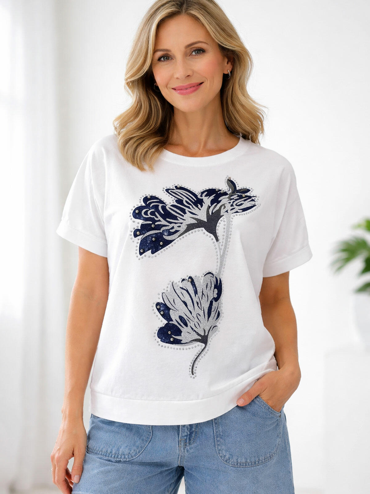 Bluzka bawełniana z nadrukiem