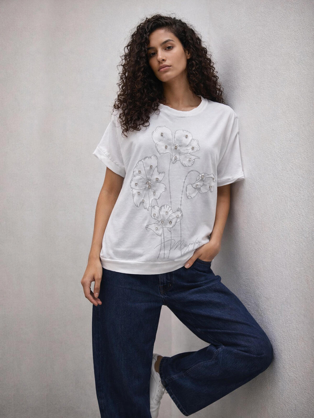 Bawełniana bluzka w kwiaty