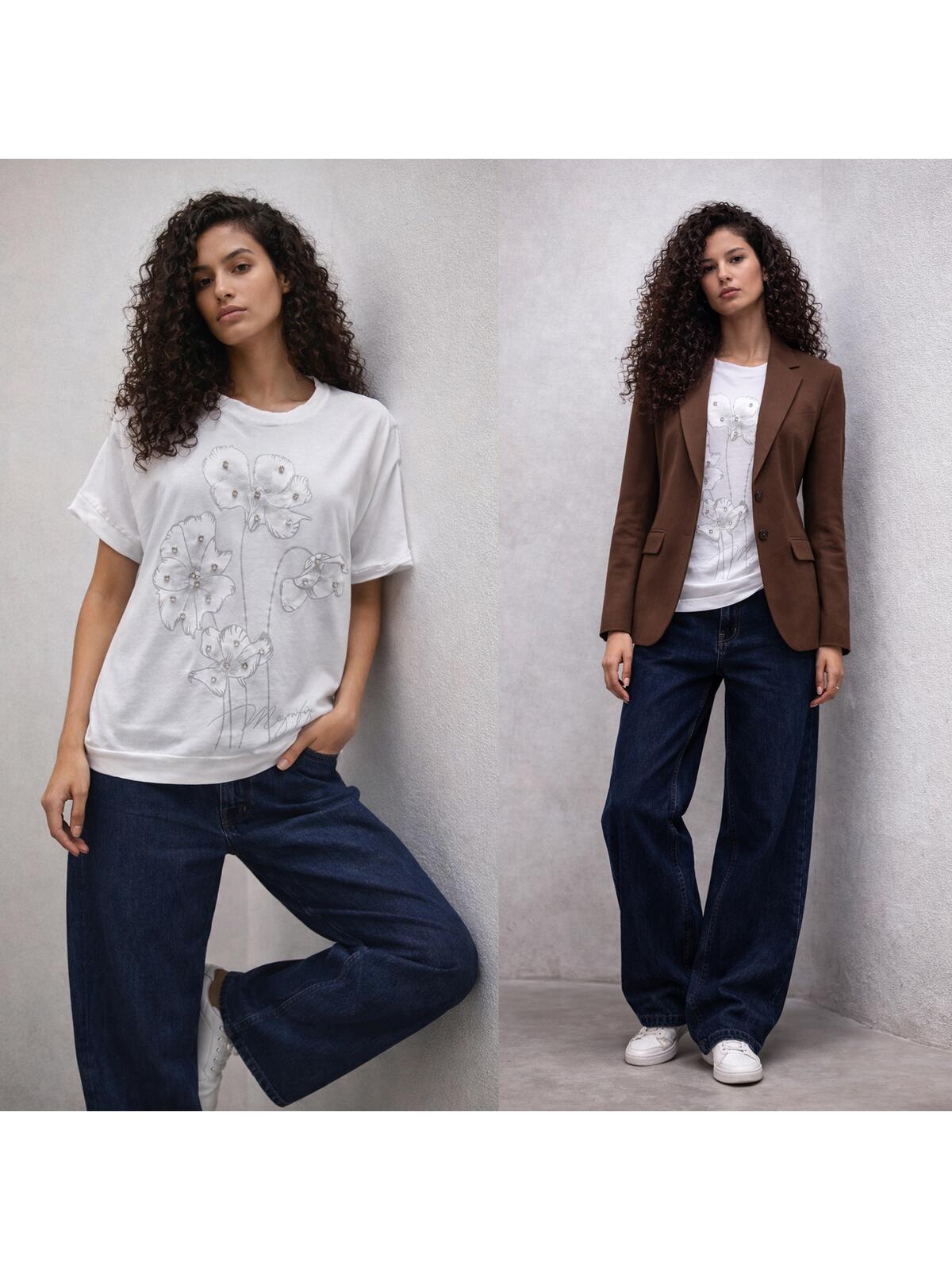 Bawełniana bluzka w kwiaty