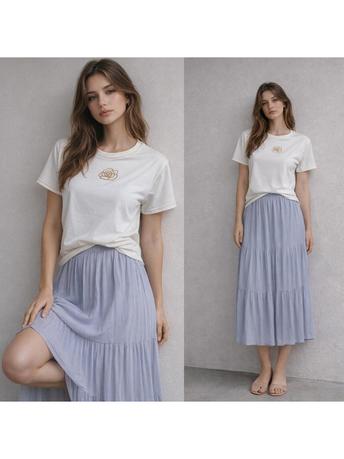 T-shirt bawełniany z haftem