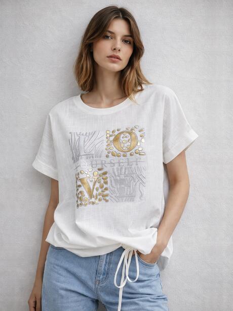 Bluzka bawełniana z nadrukiem