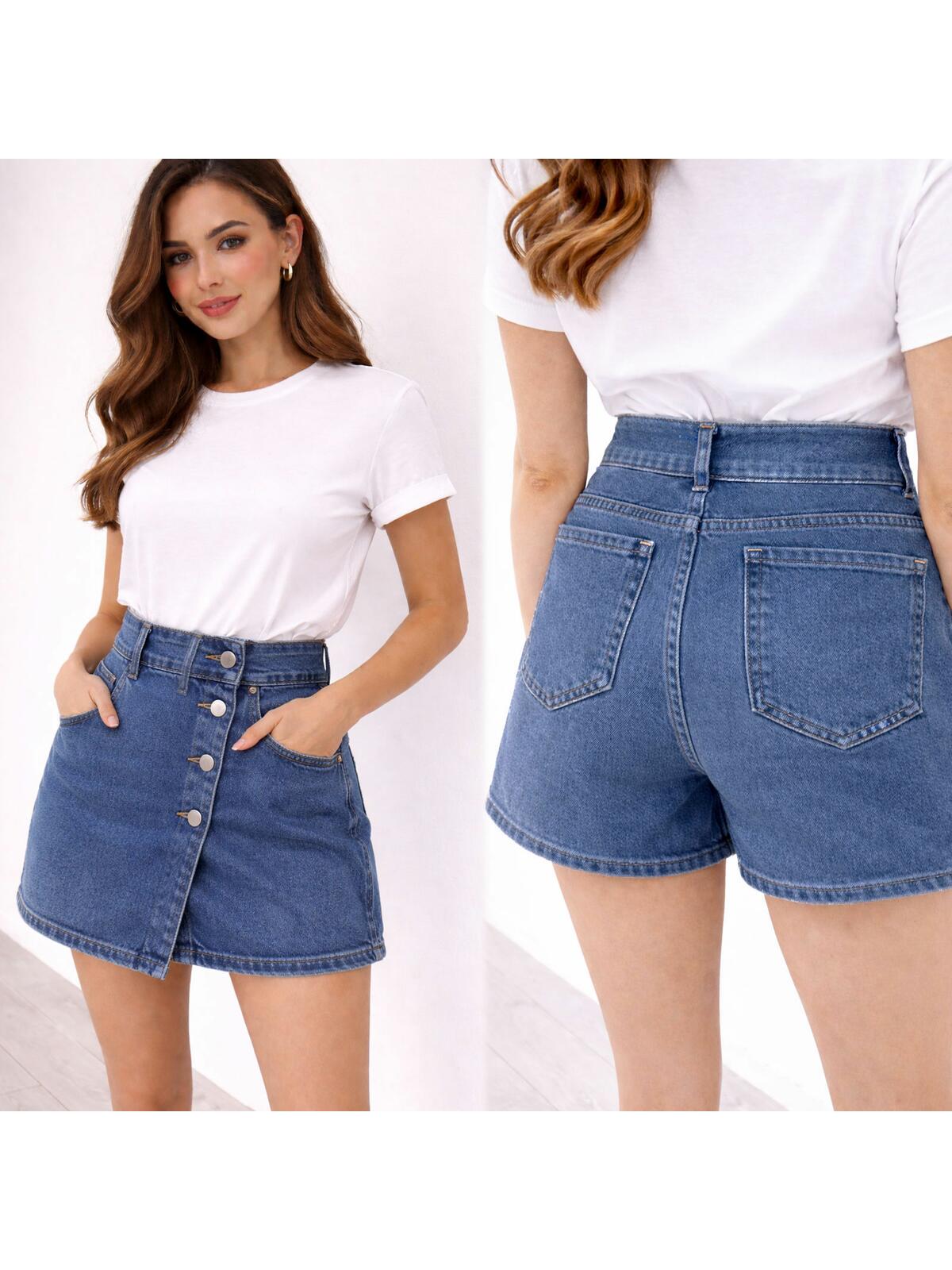 Jeansowe spódnico-spodenki