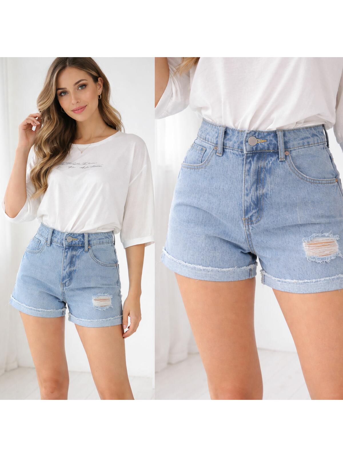Szorty jeansowe z przetarciami