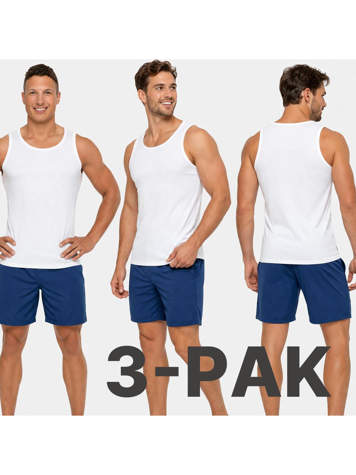 Podkoszulek bawełniany gładki 3-pak 2XL