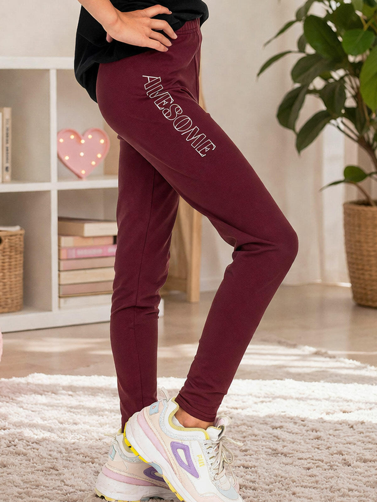 Bawełniane legginsy z nadrukiem