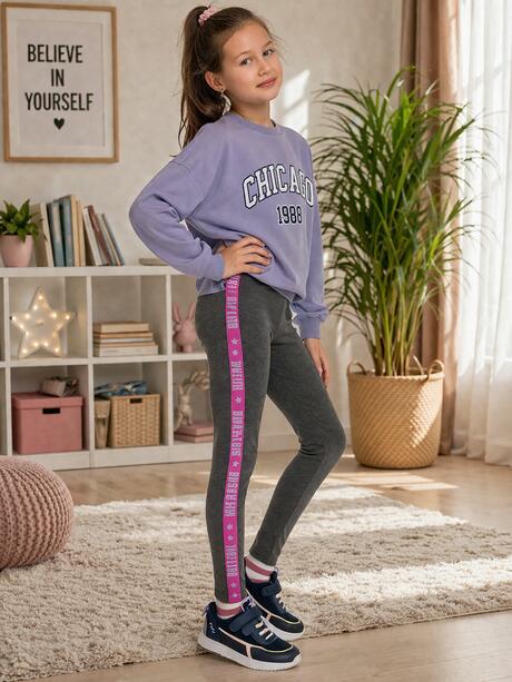 Legginsy z ozdobnym lampasem