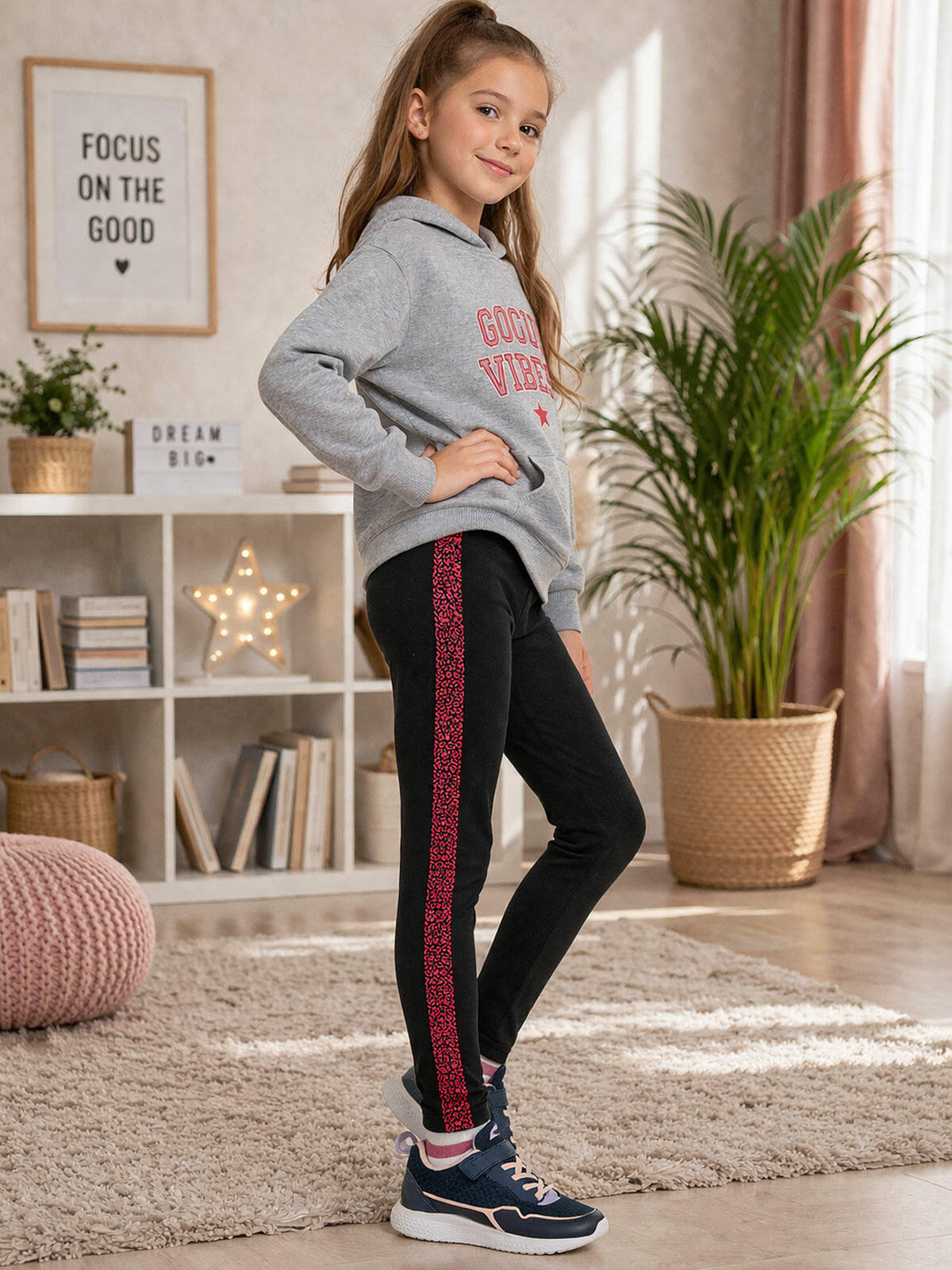 Legginsy z ozdobnym lampasem