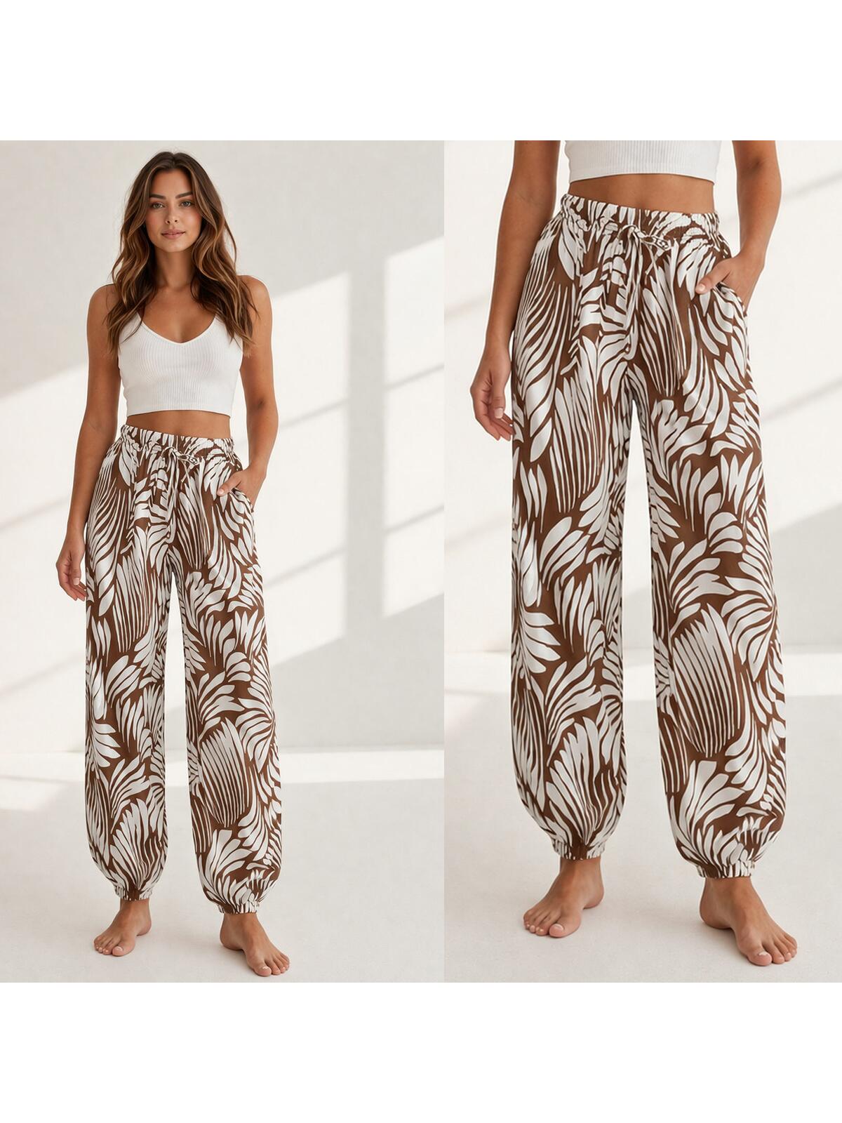 Wiskozowe spodnie z kieszeniami