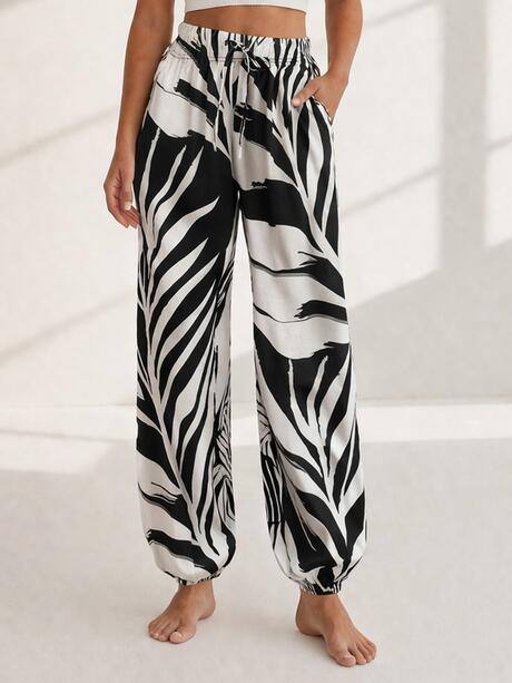 Wzorzyste spodnie z wiskozy