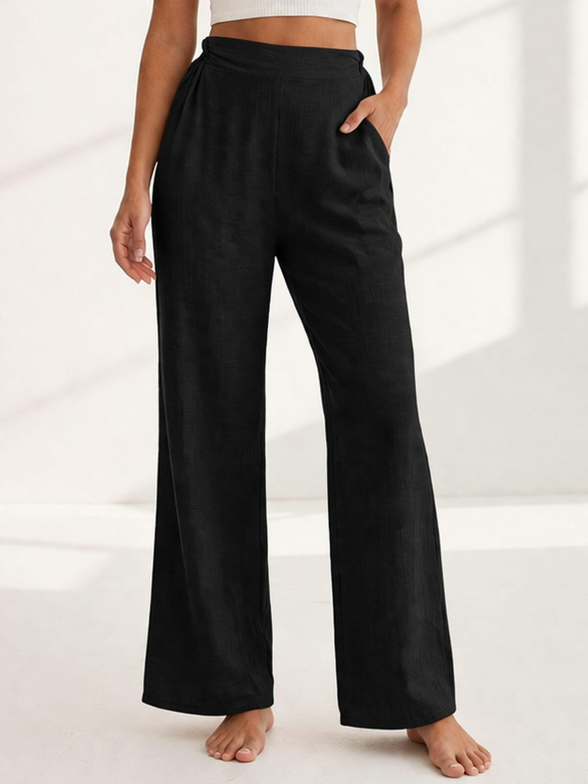 Spodnie materiałowe z wiskozą