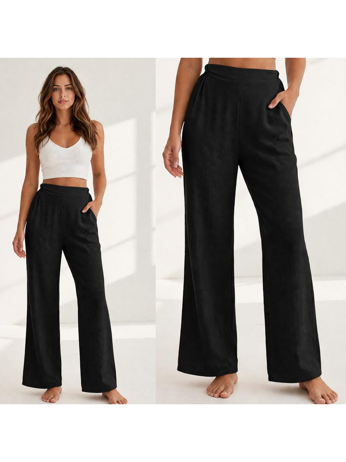 Spodnie materiałowe z wiskozą