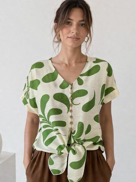 Wzorzysta koszula z wiskozą