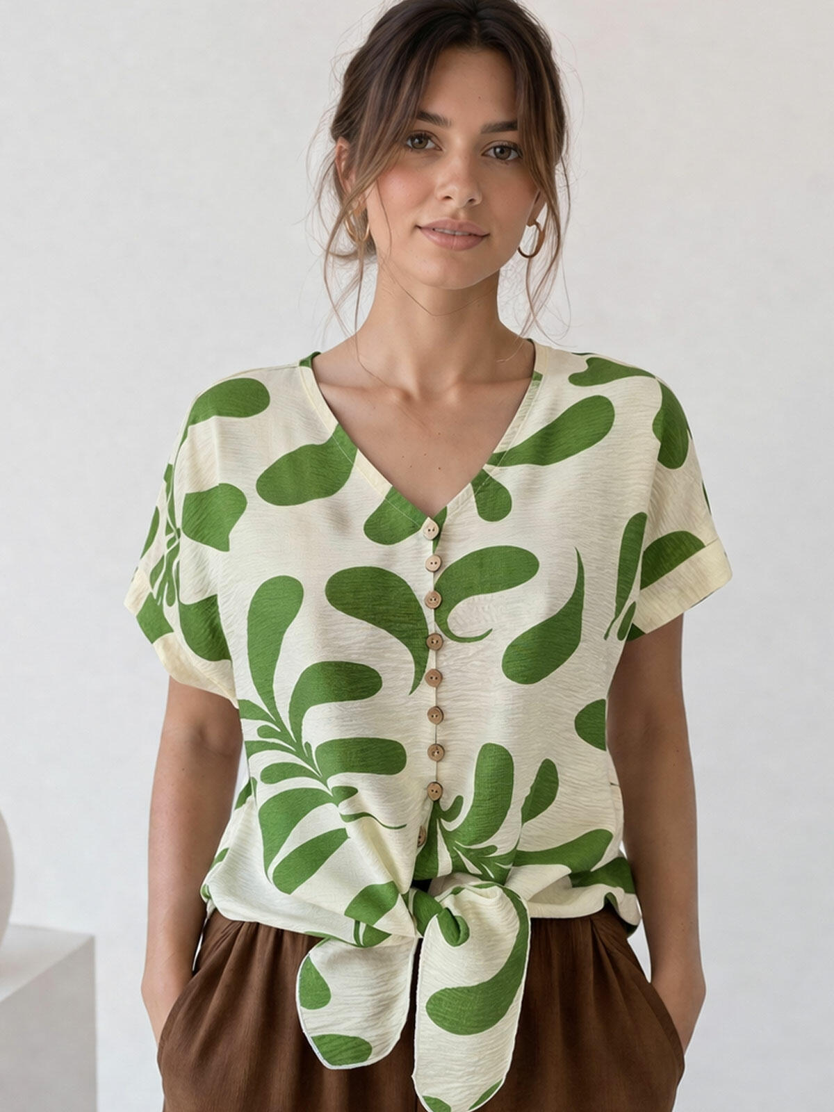 Wzorzysta koszula z wiskozą