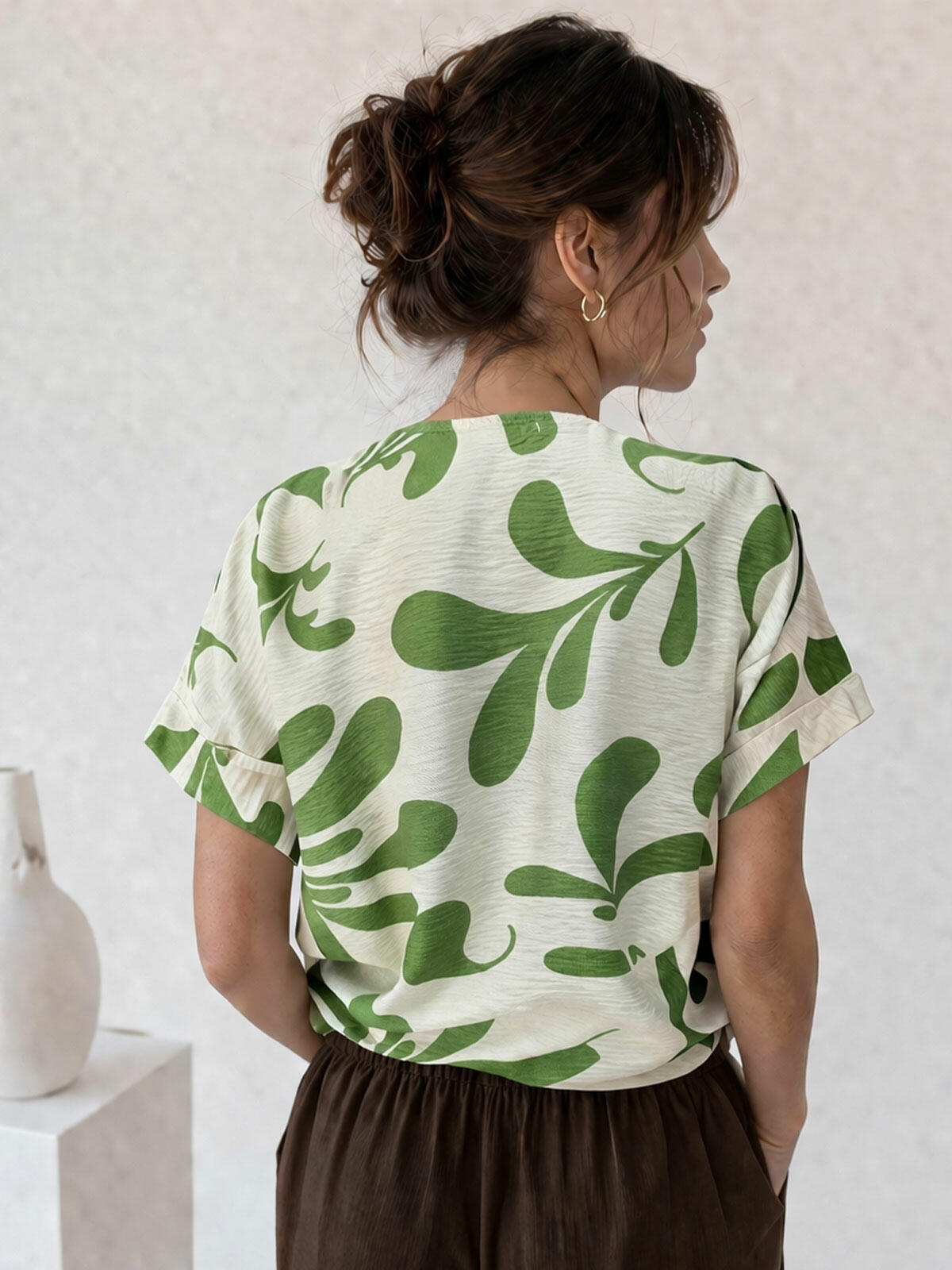 Wzorzysta koszula z wiskozą