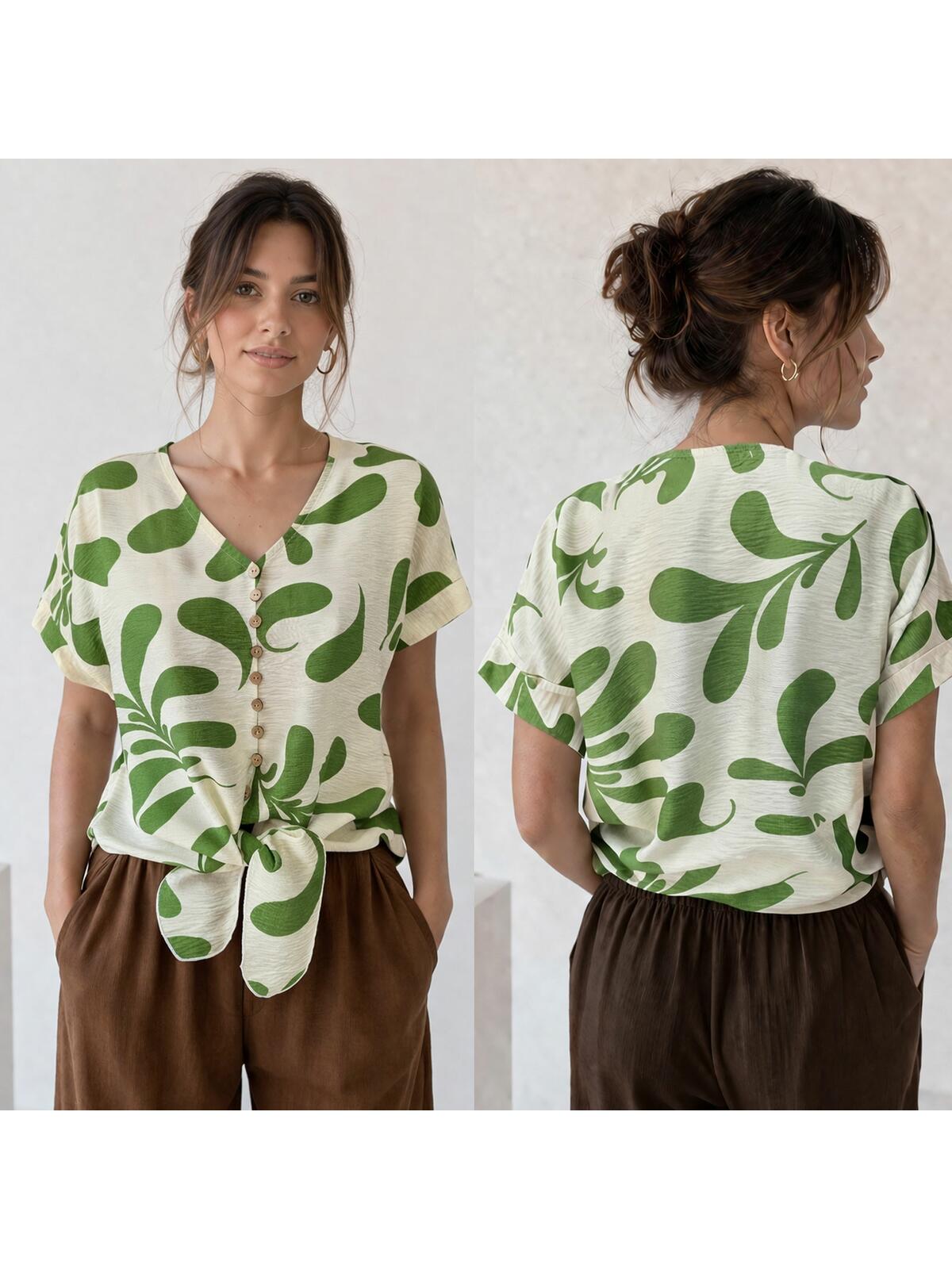 Wzorzysta koszula z wiskozą