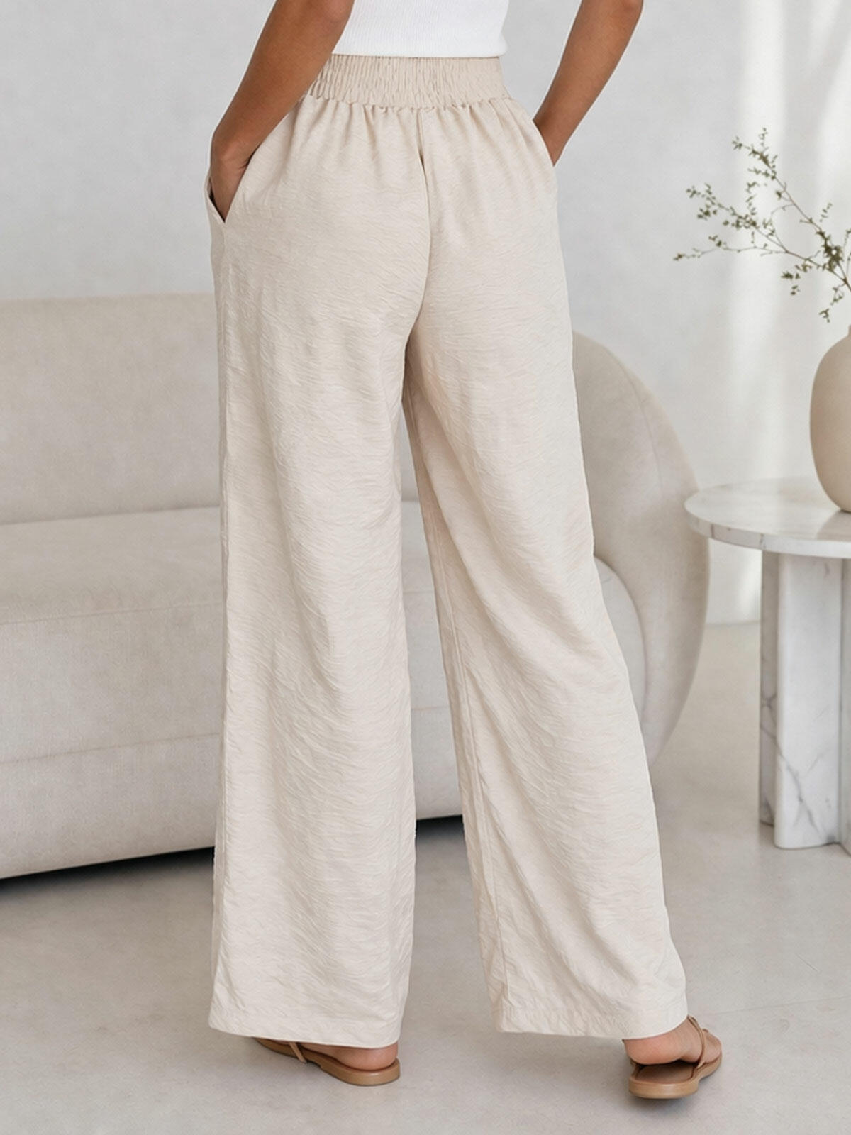 Spodnie wiskozowe z kieszeniami