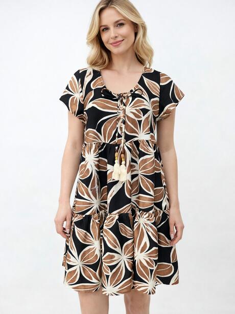 Wzorzysta sukienka z wiskozą