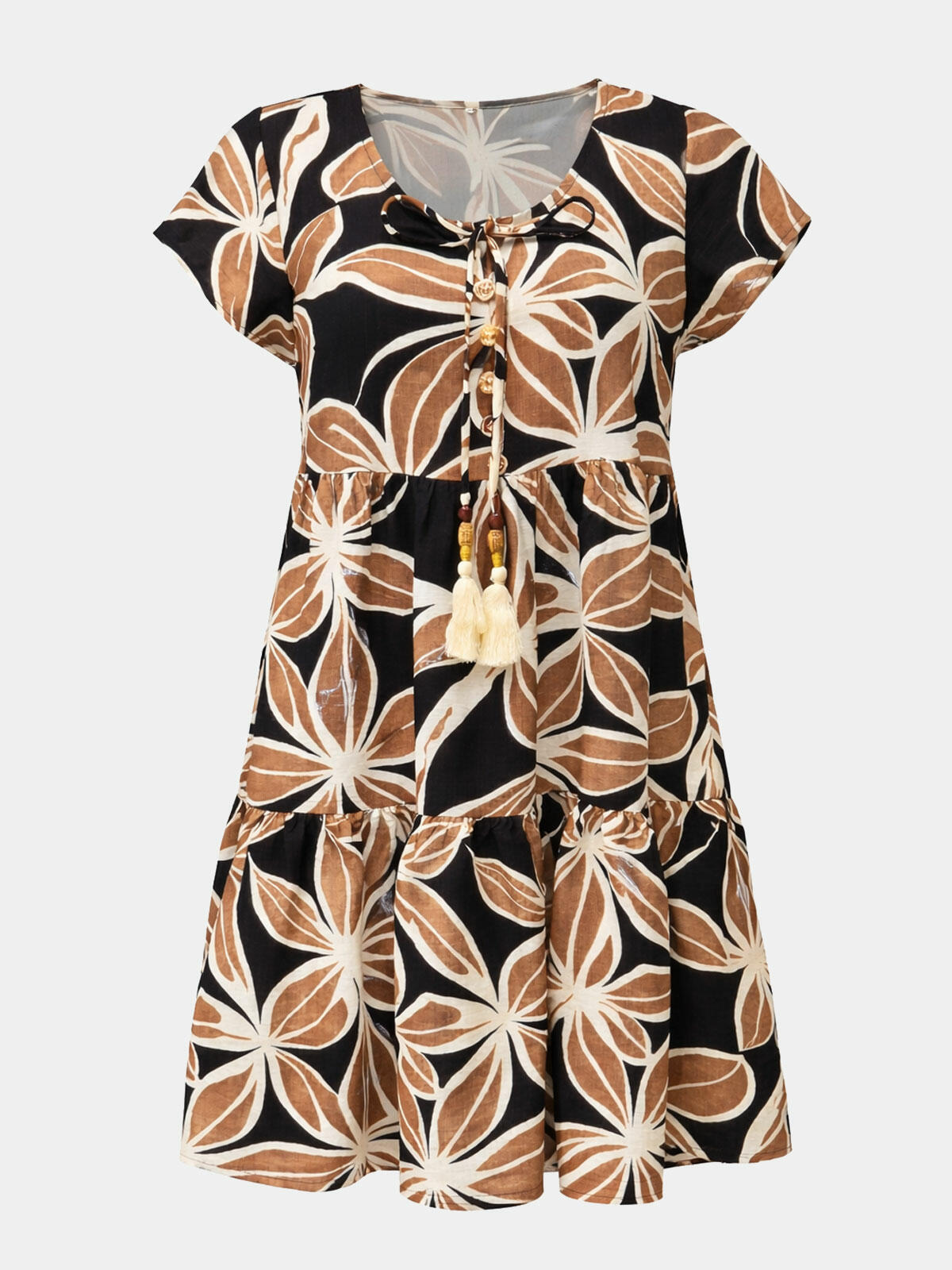 Wzorzysta sukienka z wiskozą