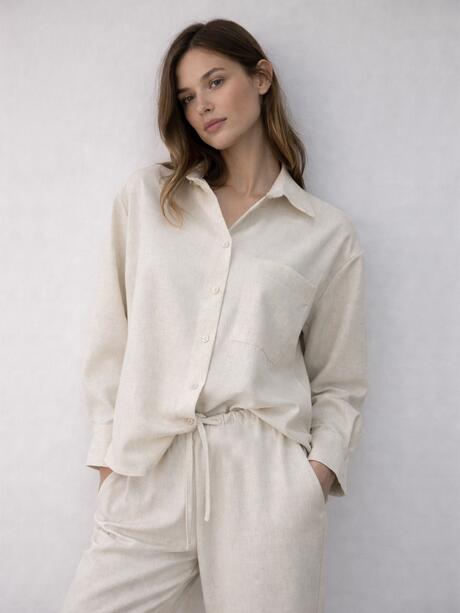 Koszula z domieszką lnu