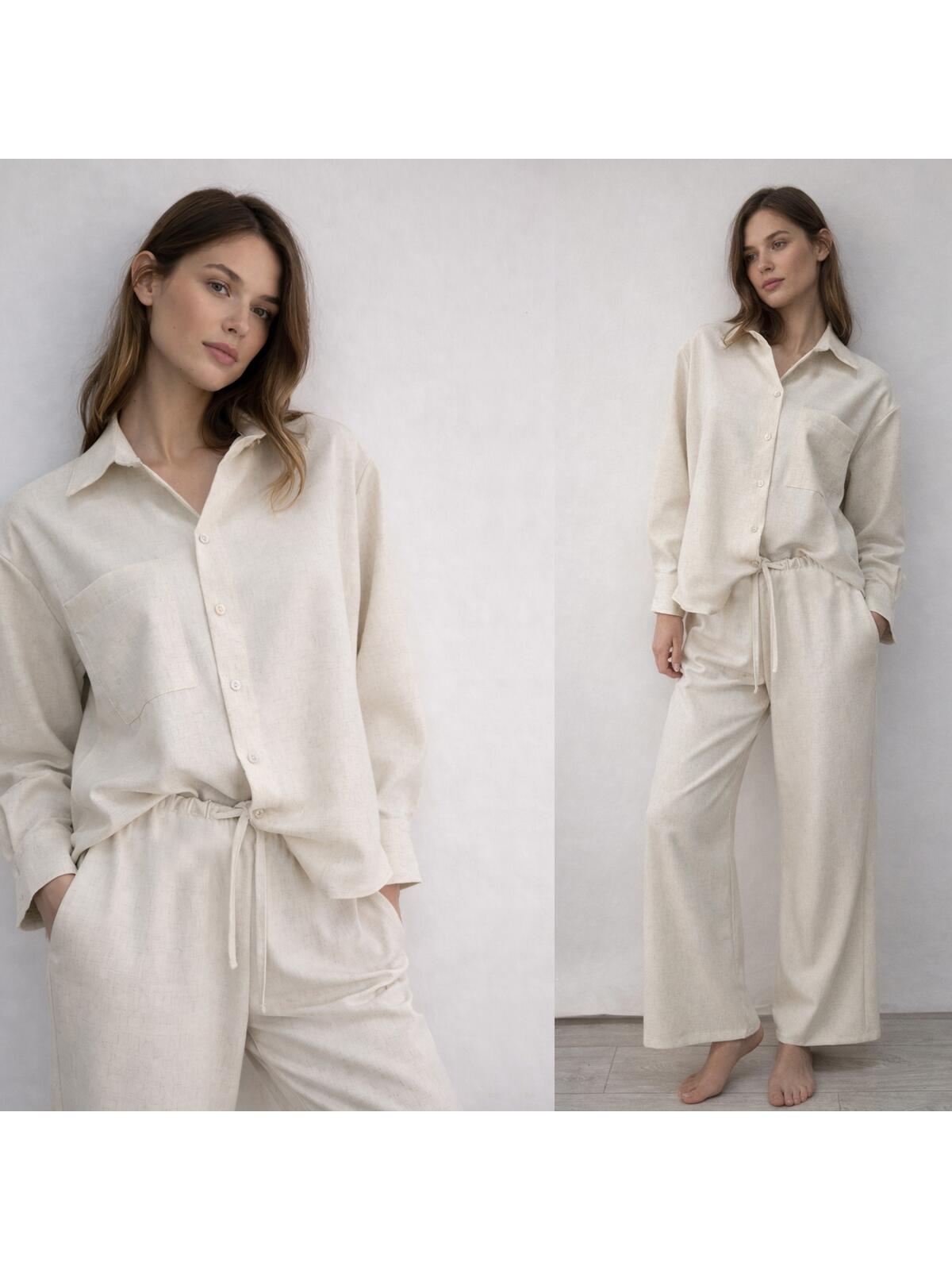 Koszula z domieszką lnu