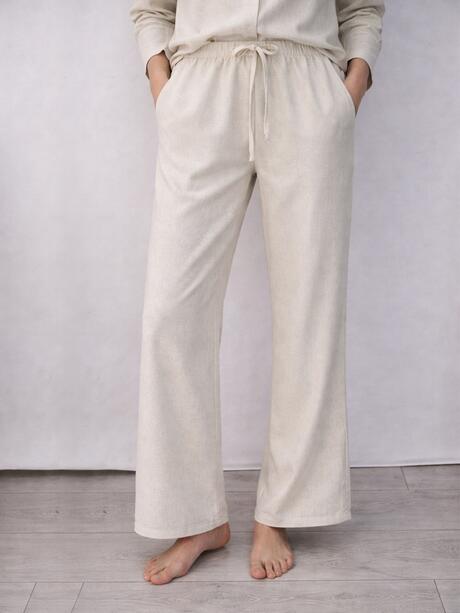 Bawełniane spodnie z lnem