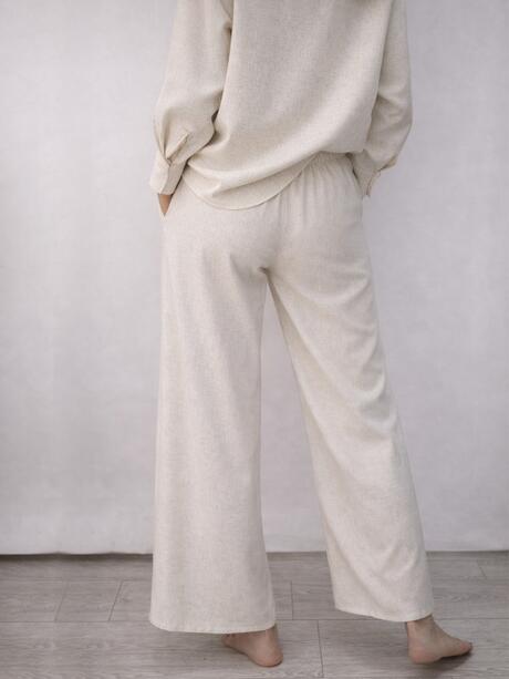 Bawełniane spodnie z lnem