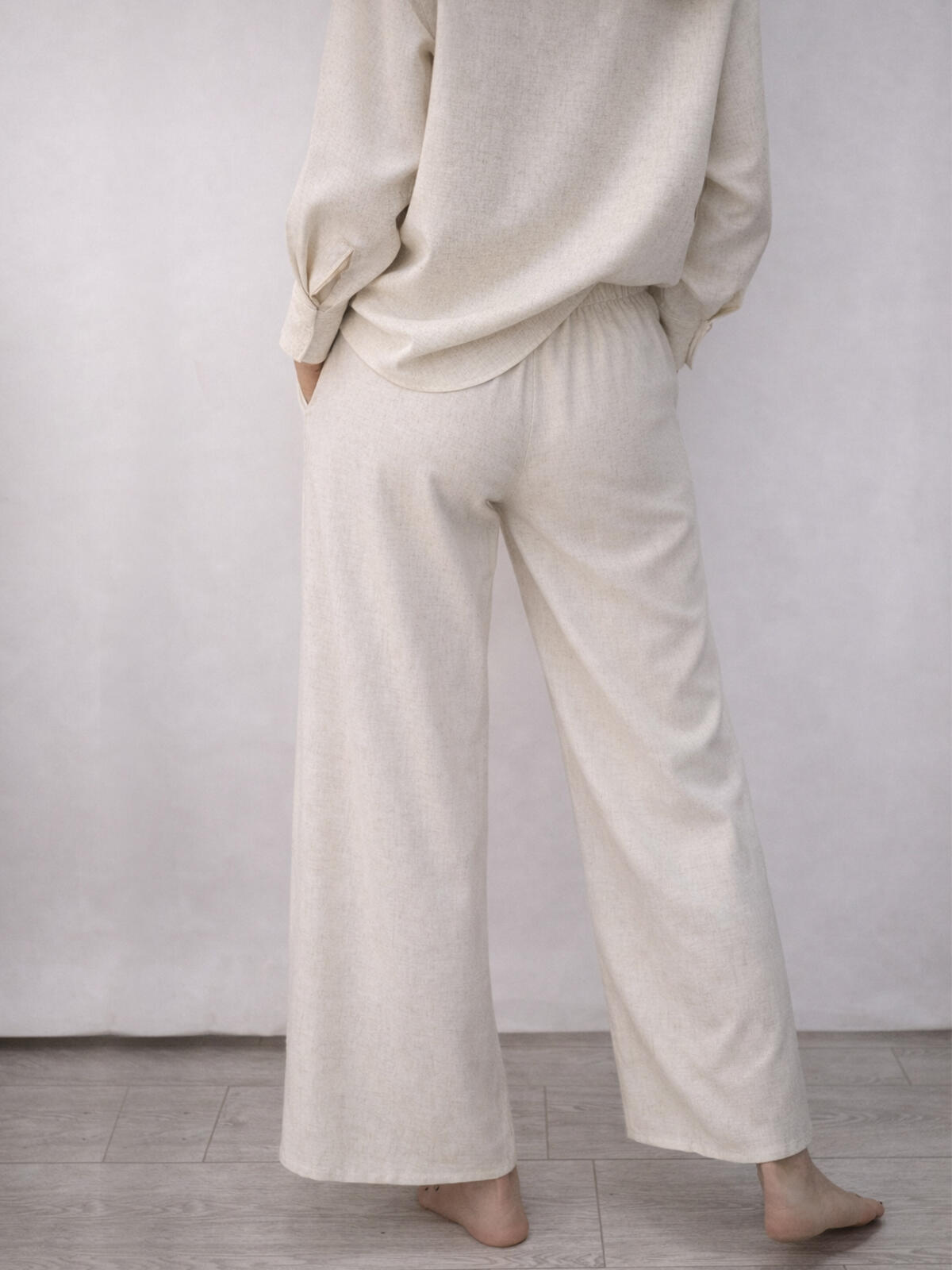 Bawełniane spodnie z lnem