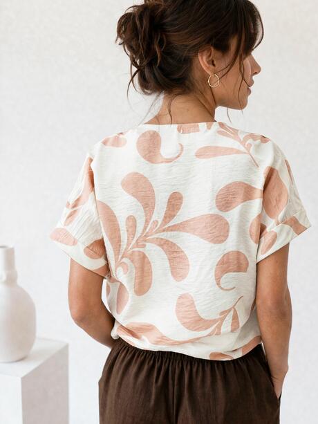 Wiązana koszula z wiskozą