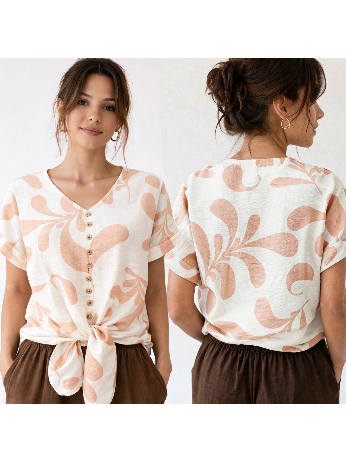 Wiązana koszula z wiskozą