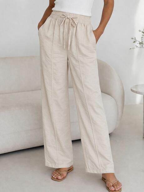 Spodnie wiskozowe z kieszeniami