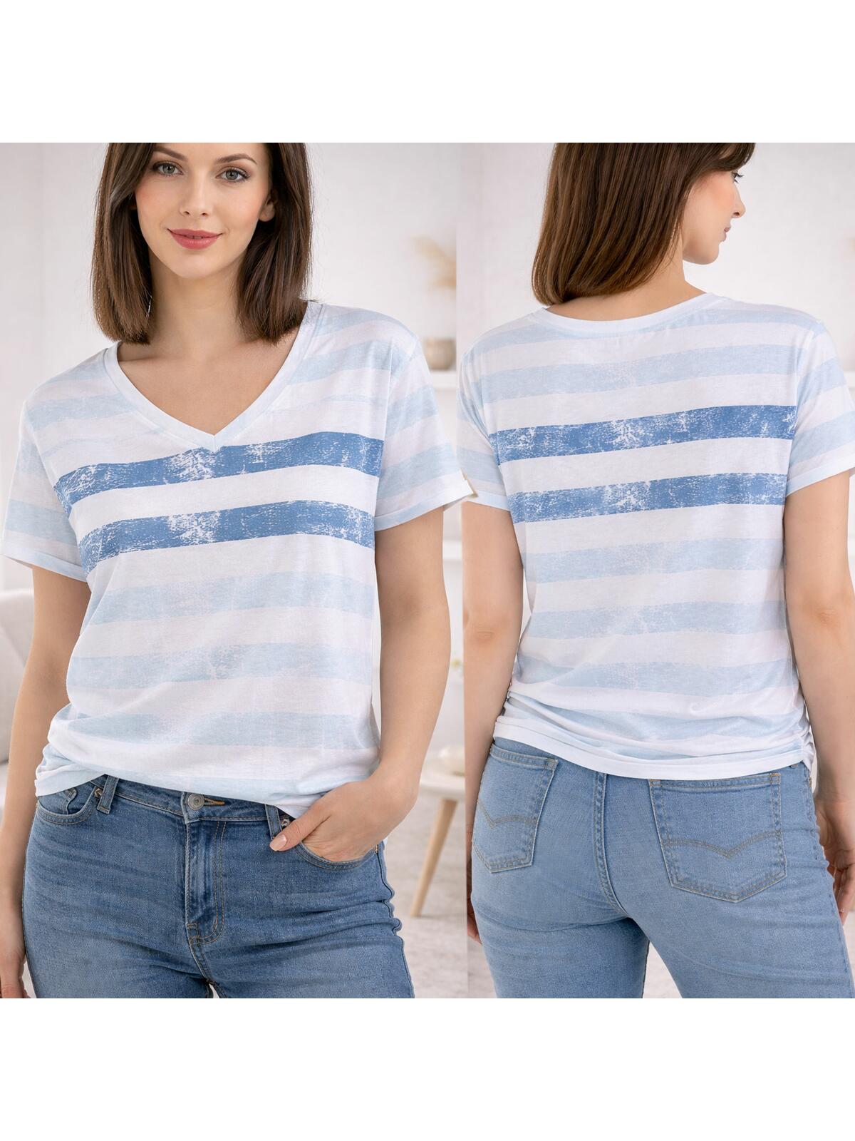 T-shirt z dekoltem w serek