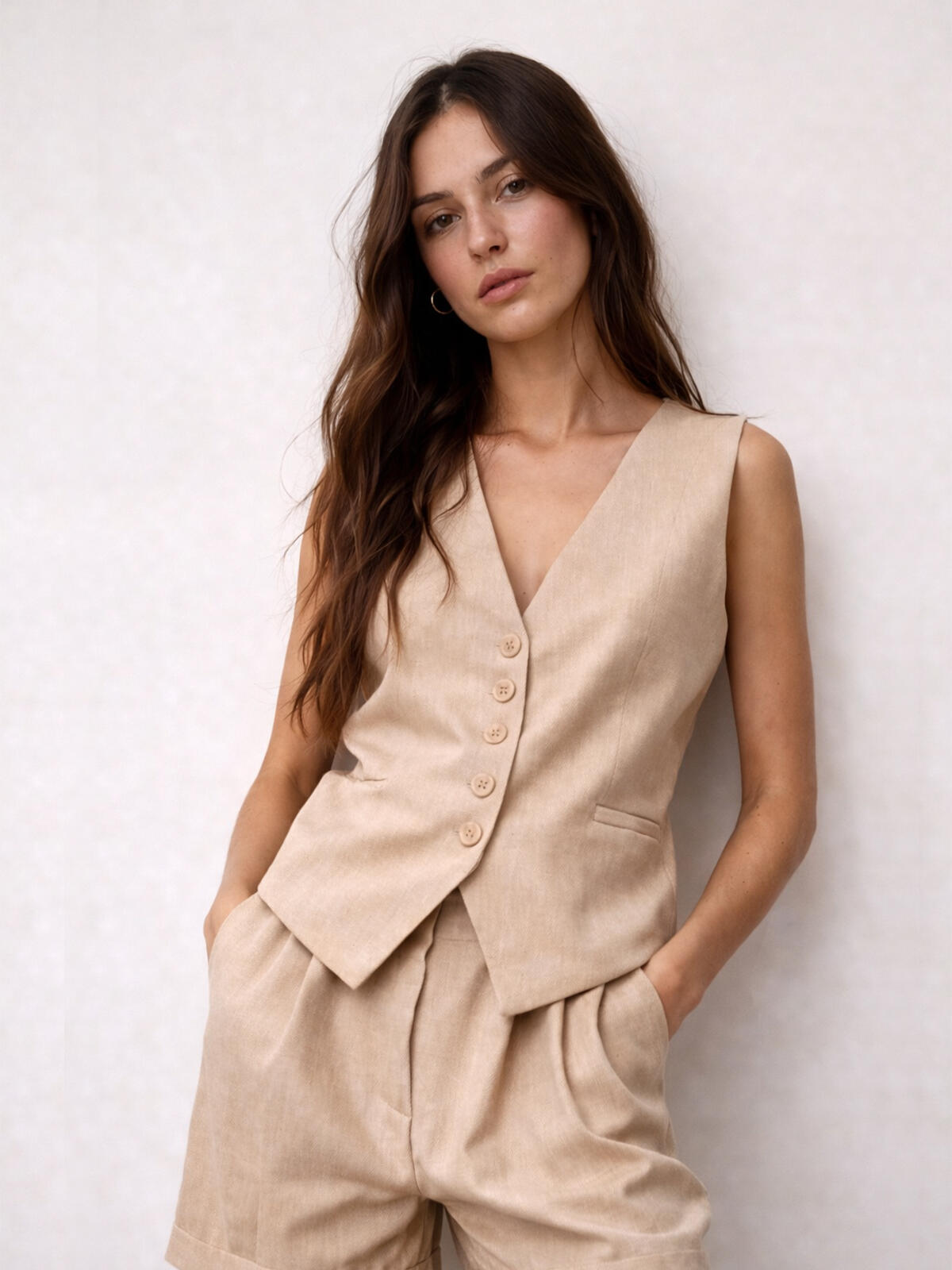 Kamizelka z domieszką lnu