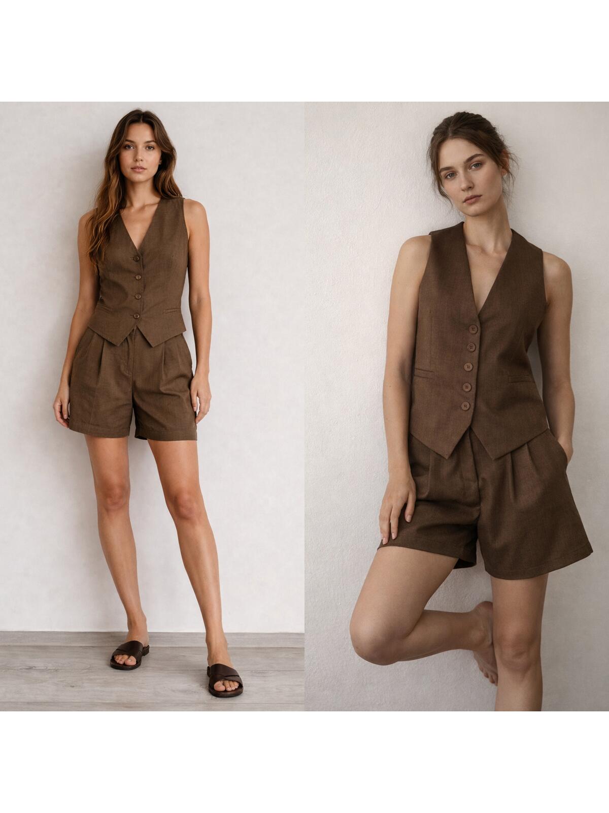 Kamizelka z domieszką lnu