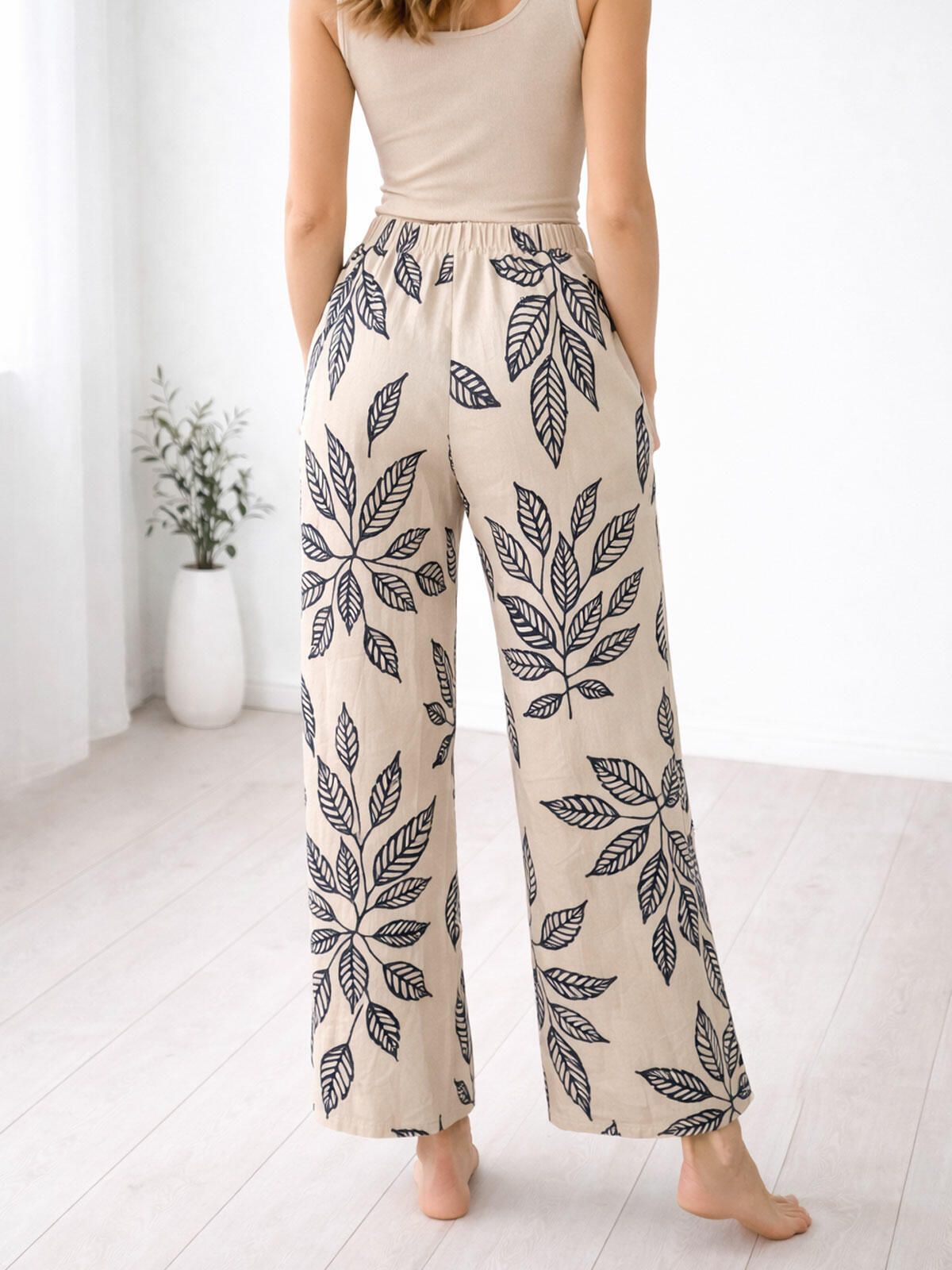 Wzorzyste spodnie z wiskozą