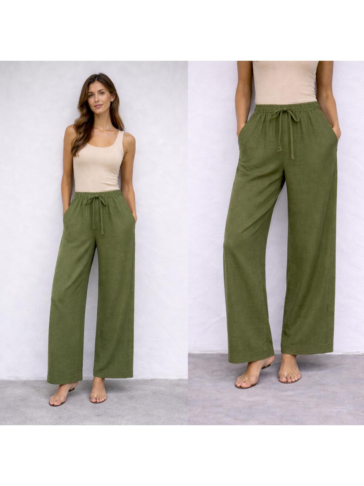 Luźne spodnie z kieszeniami