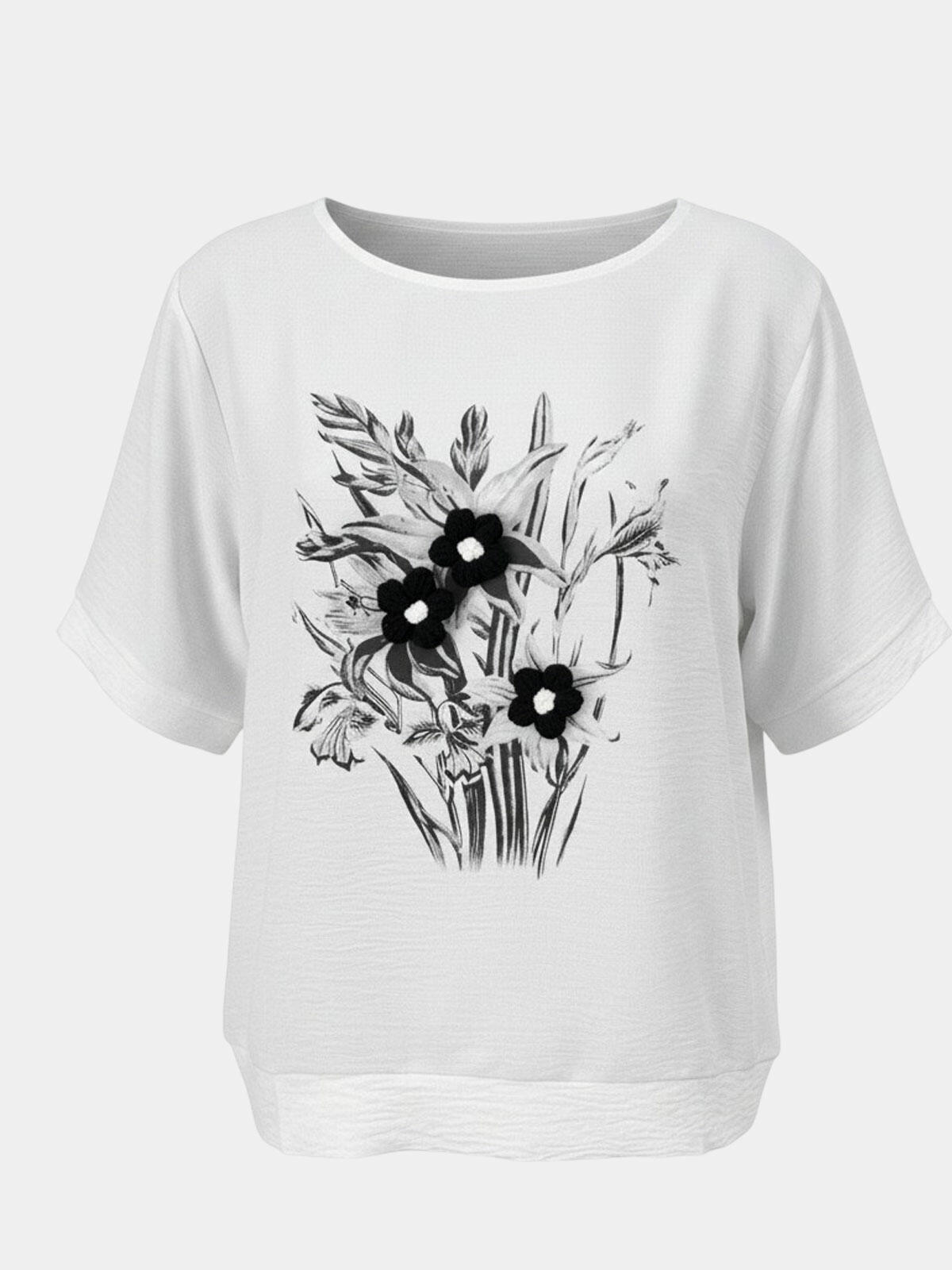 Bluzka z kwiatowym nadrukiem