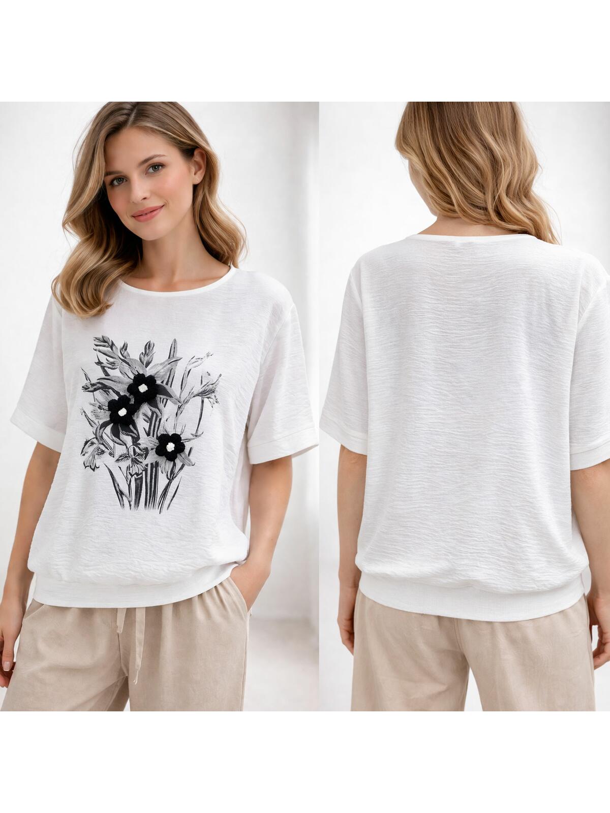 Bluzka z kwiatowym nadrukiem