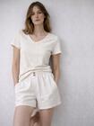 Wiskozowe szorty z lnem