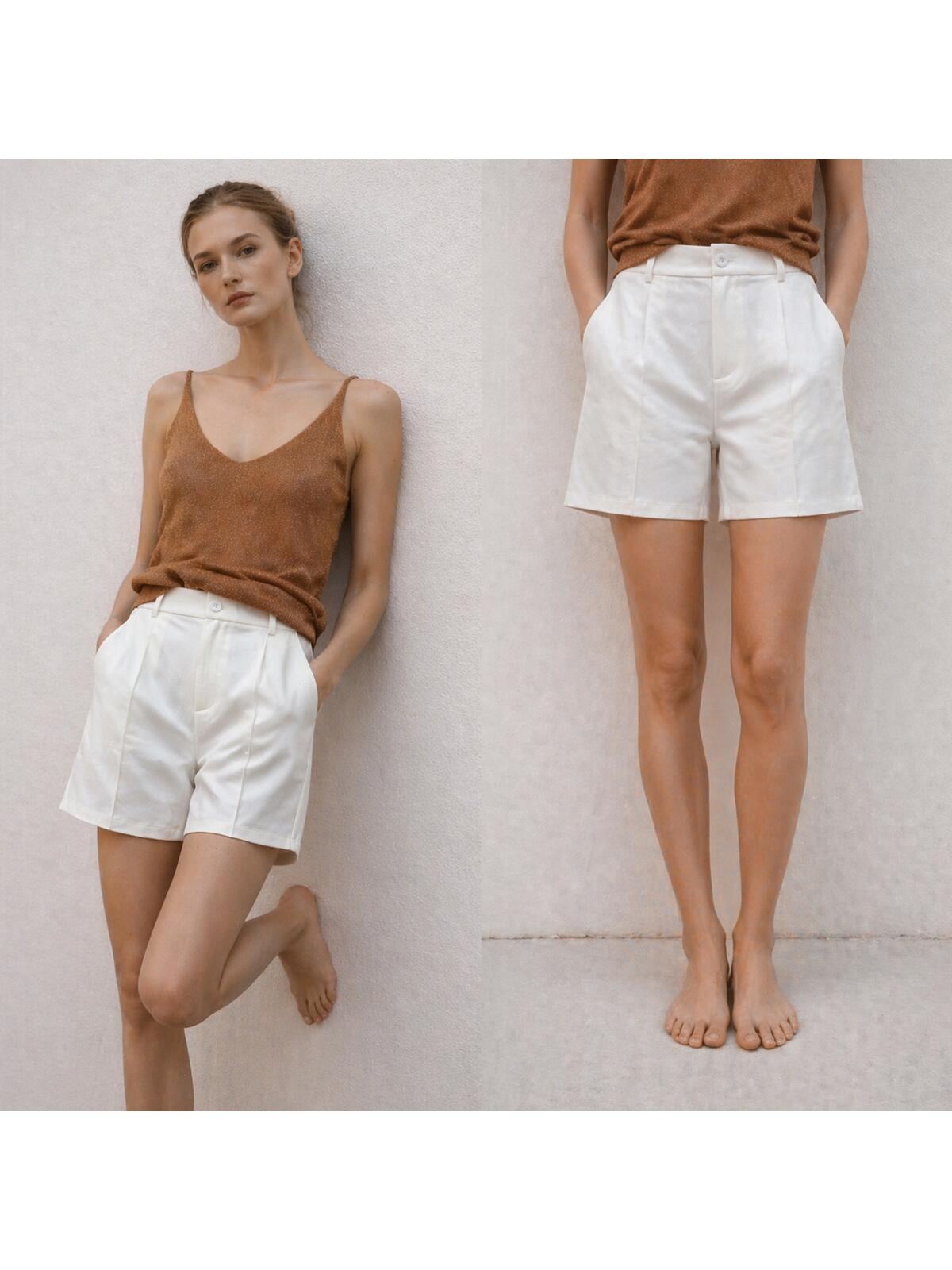 Szorty z ozdobnymi przeszyciami