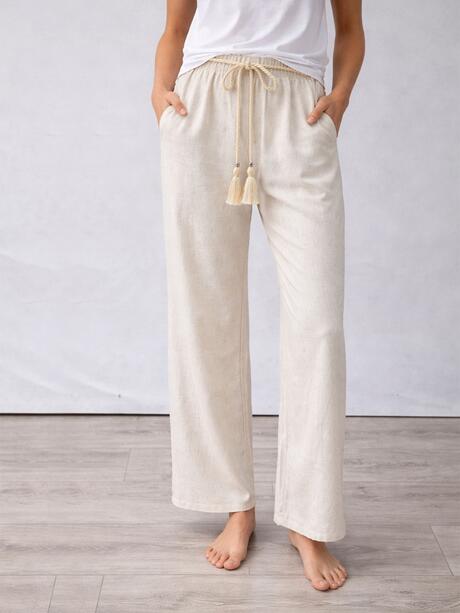 Spodnie z dodatkiem lnu