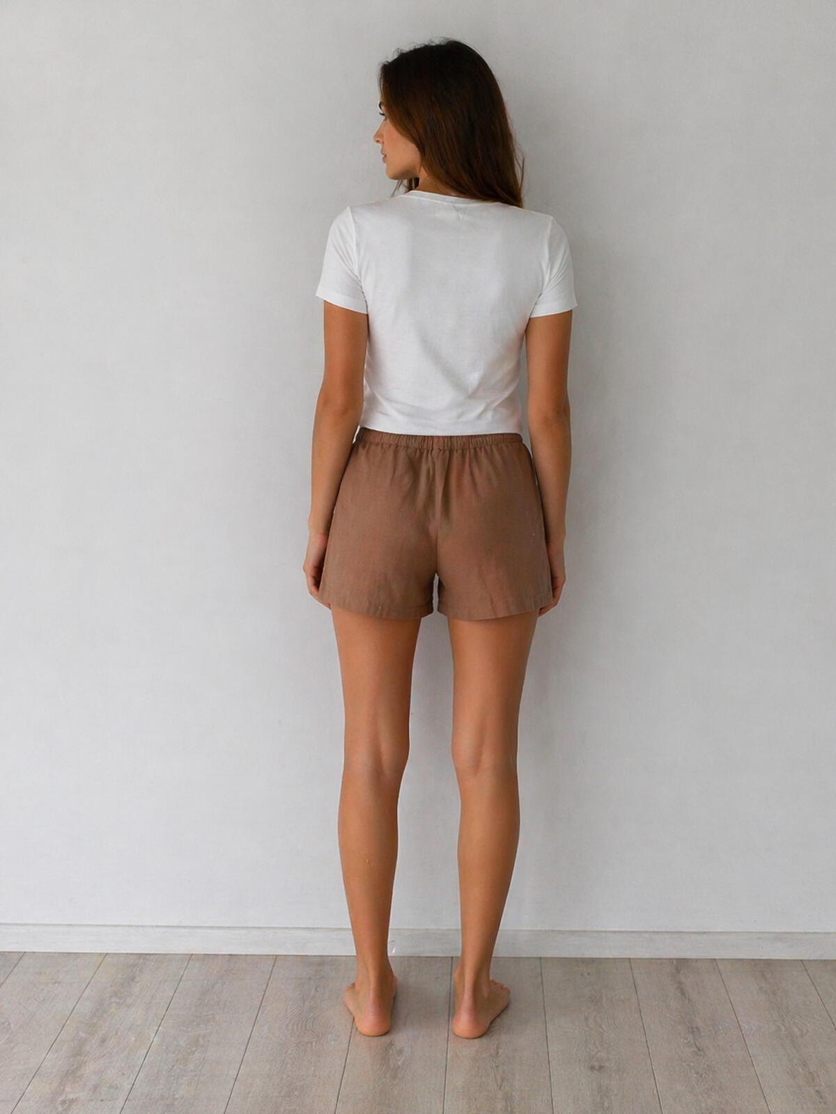 Bawełniane szorty z lnem