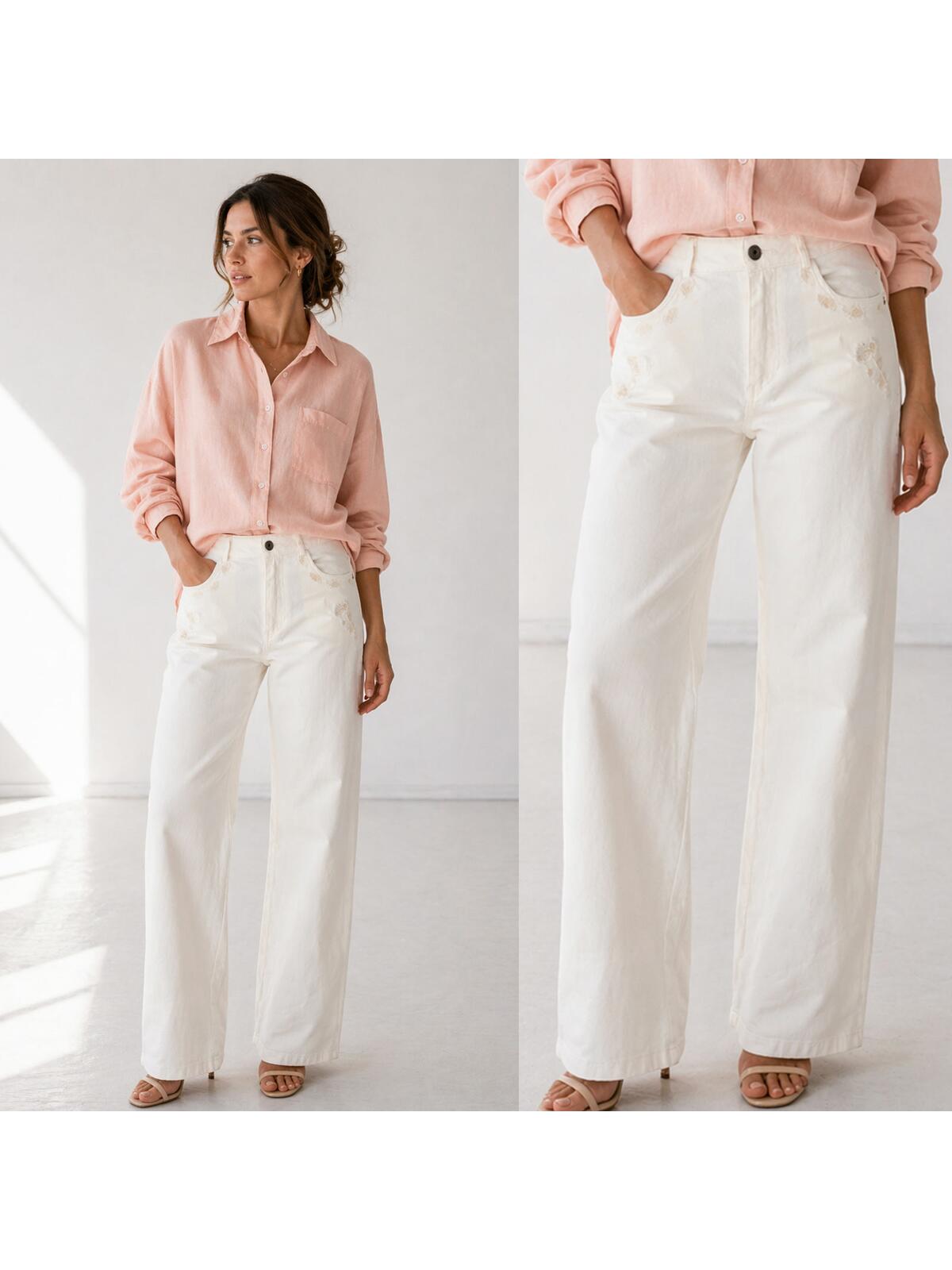 Spodnie jeansowe z haftem