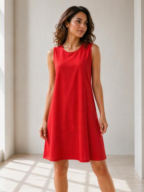 Gładka sukienka z wiskozą