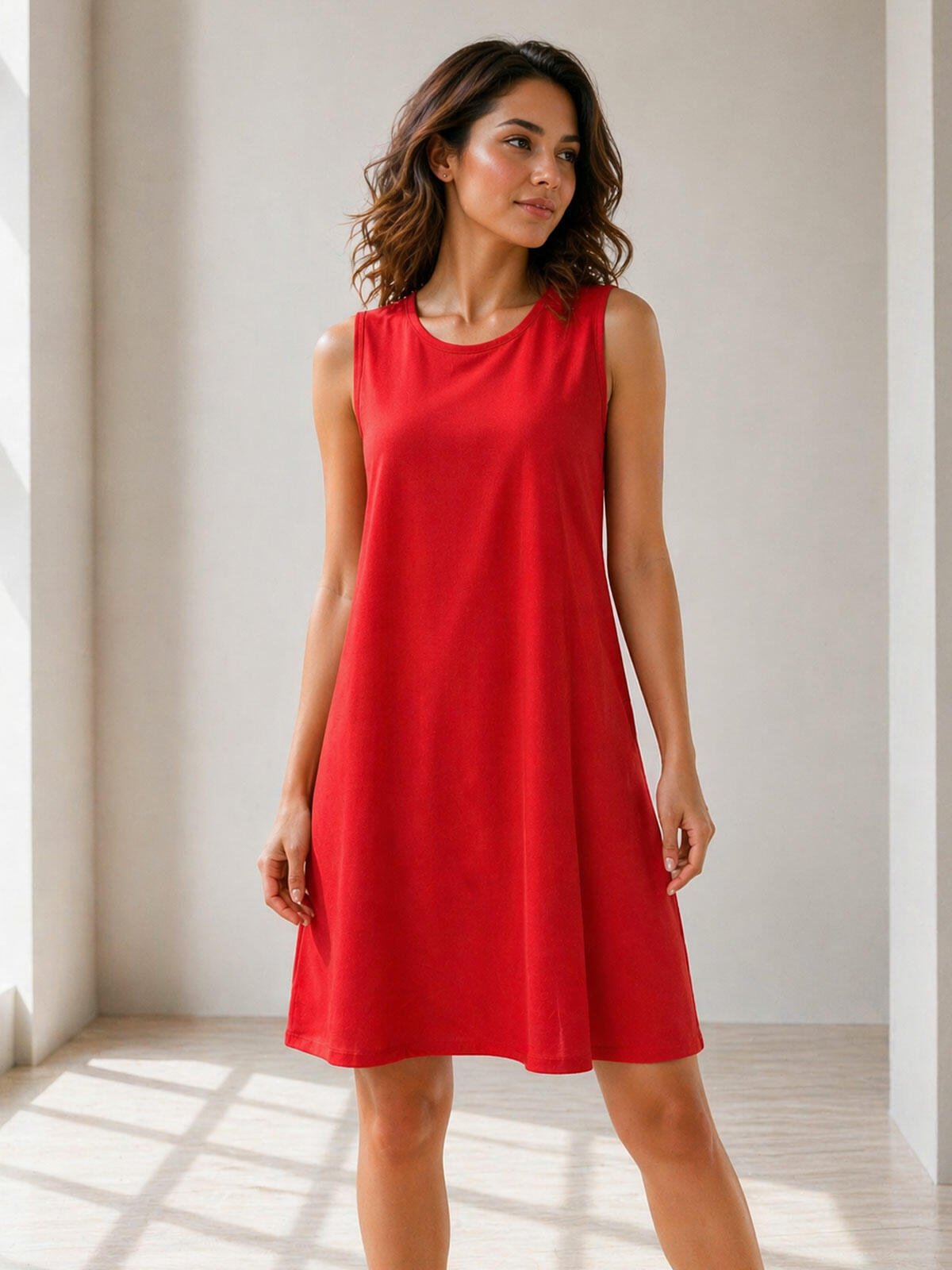 Gładka sukienka z wiskozą