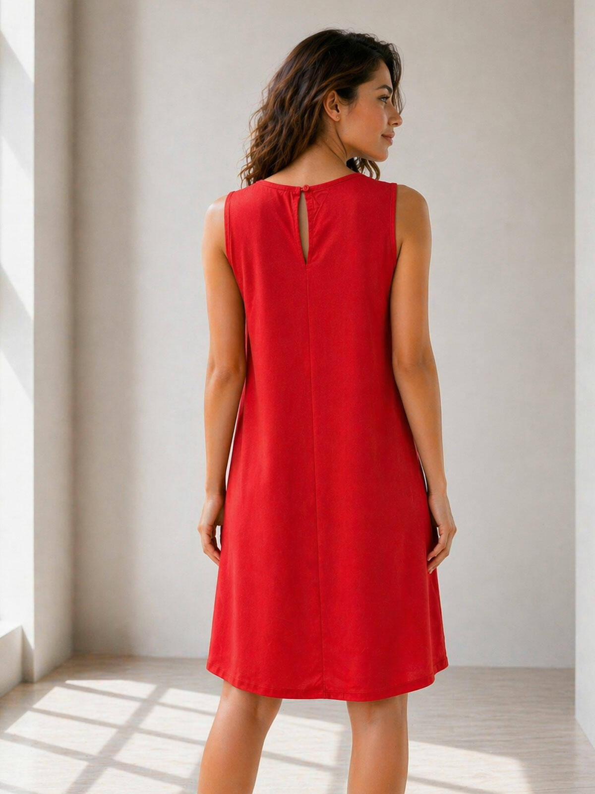 Gładka sukienka z wiskozą