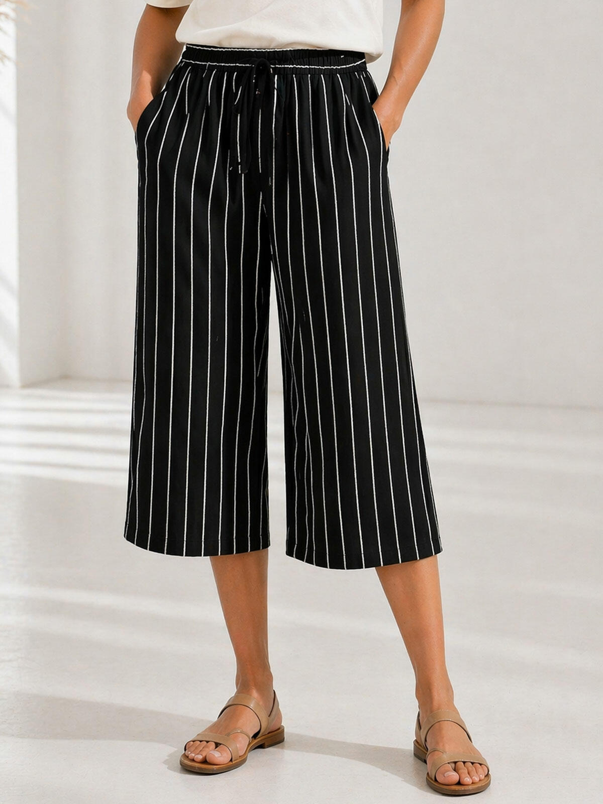 Luźne szorty z wiskozą