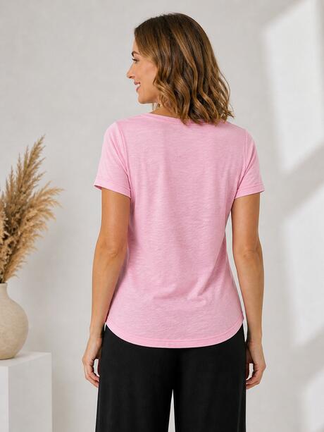 Gładki T-shirt bawełniany
